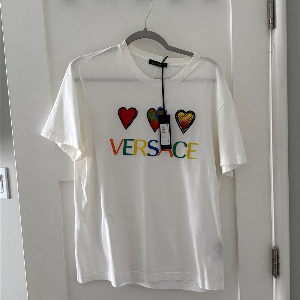 Versace Cream Tee with Black Label